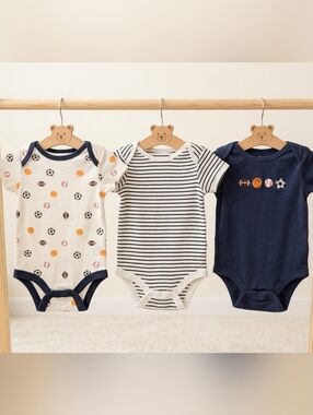 Starting Out 3pc Newborn Short Sleeve Bodysuit Bundle GUC